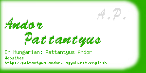 andor pattantyus business card